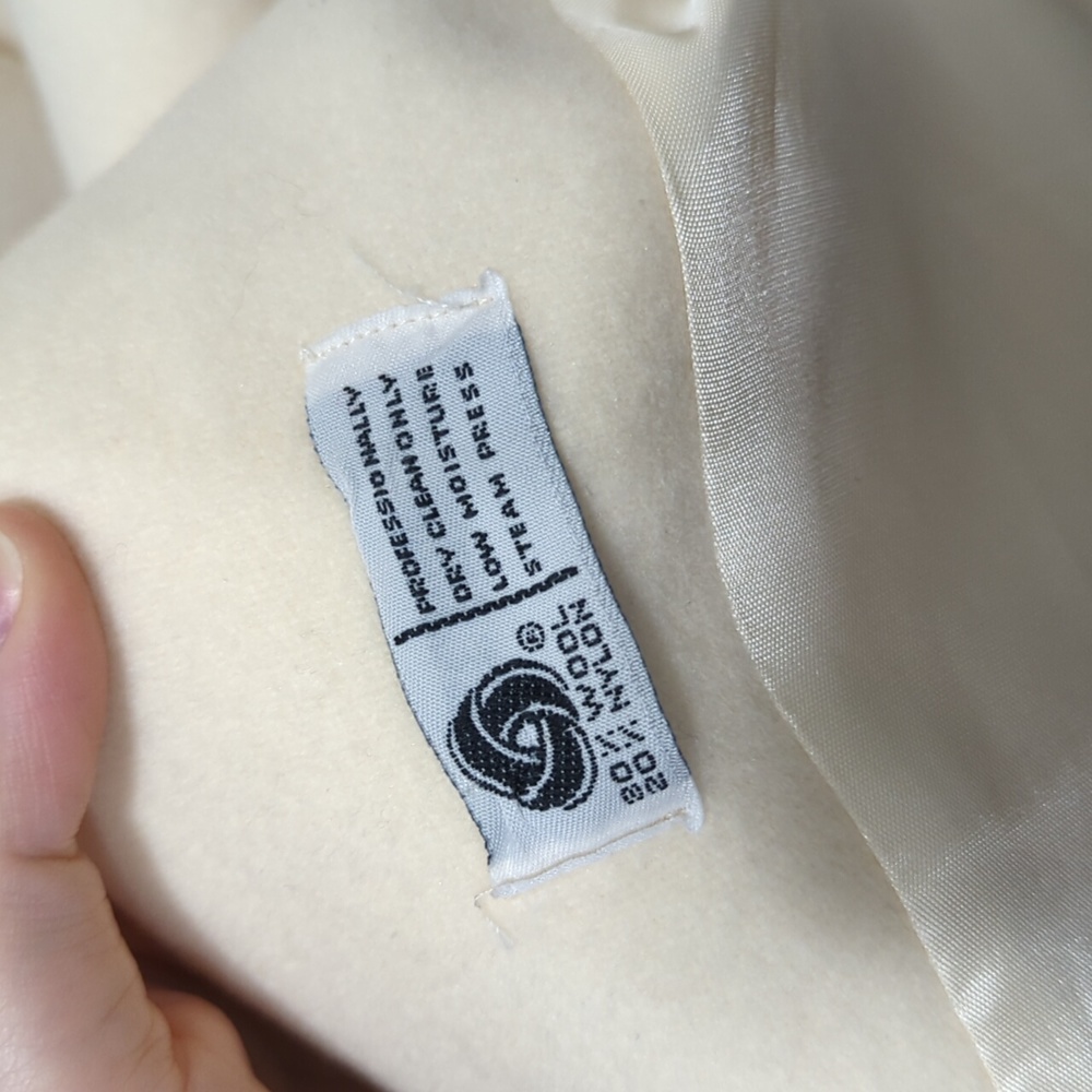 Cream Vintage Union Made Alorna Petite Embroidered Wool Coat - Picture 5 of 6
